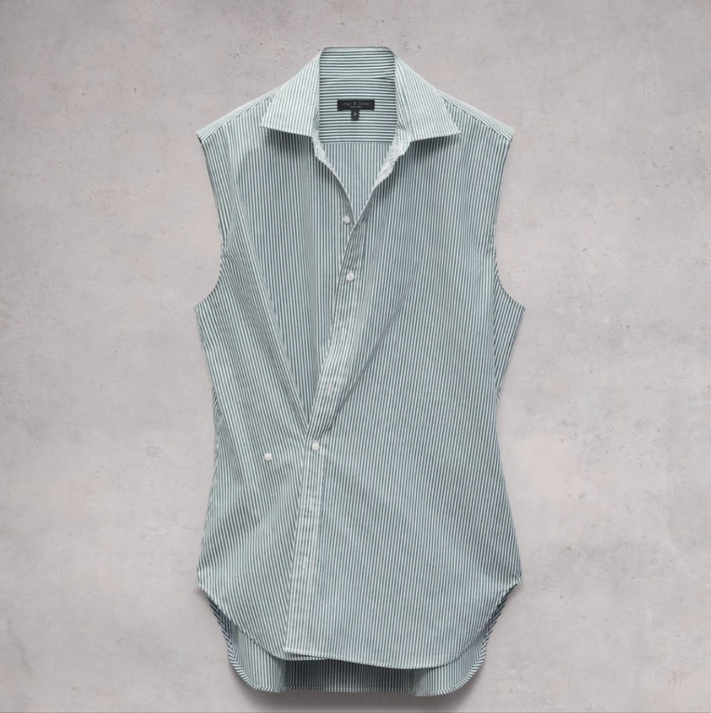 rag & bone | Sleeveless Striped Button-Front Top **TALL-friendly**